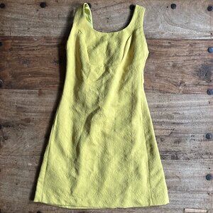 Anthropologie What Comes Around Goes Around Dress EUC Green Chartreuse SIZE 4